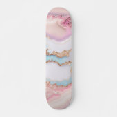 大理石アゲテ人気があるブルーピンク金ゴールドコレクション スケートボード (正面)