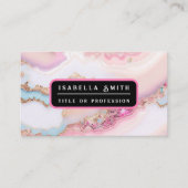 大理石アゲテ人気があるブルーピンク金ゴールドコレクション 名刺 (正面)