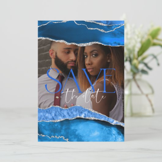 大理石アゲテ王室のブルーフォト結婚ズ セーブザデート (スタンド正面)