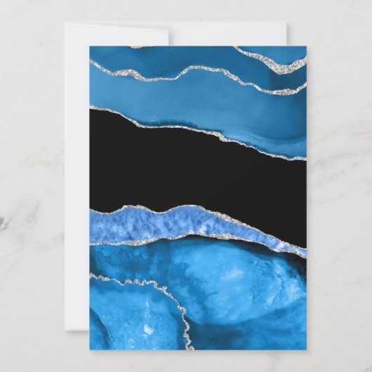 大理石アゲテ王室のブルー結婚ズ 招待状 (裏面)