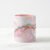 大理石アゲートトレンディーブルーピンク金ゴールドコレクションマグ マグカップ (中央)