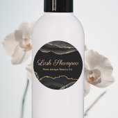 大理石アゲートラッシュシャンプーブラックと金ゴールド ラウンドシール