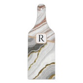 大理石アゲート金ゴールドグリッターモノグラムイニシャル名 カッティングボード (正面)