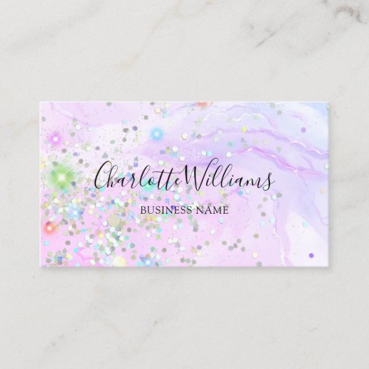 大理石アルコスタイリッシュールインクホログラフィックグリッター 名刺 (正面)