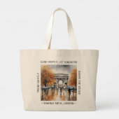 大理石アーチの雨の秋の綿トートバッグ ラージトートバッグ (裏面)