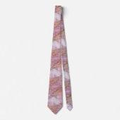 大理石アールデコパターン(の模様が)あるピンク薄紫ネクタイ ネクタイ (正面)