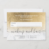 大理石イエロー金ゴールドホイルグラデーションギフト券 (裏面)