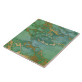 大理石インスパイア緑金ゴールドタイル タイル (側面)