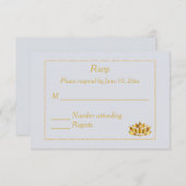 大理石インドヒンズー教の結婚式招待状 出欠カード (正面/裏面)