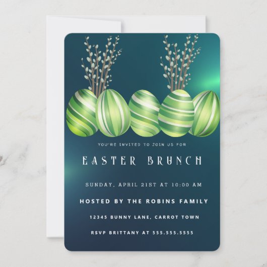 大理石イースターカワイエッグス招待状 招待状 (正面)