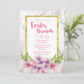 大理石イースターブランチの上のピンクと紫のマグノリア 招待状 (スタンド正面)