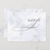 大理石ウェディング出欠 インビテーションポストカード (正面/裏面)