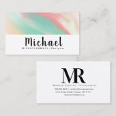 大理石ウェーブインテリアヘアサロンデザイナー 名刺 (正面/裏面)