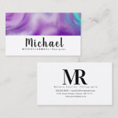 大理石ウェーブインテリアヘアサロンデザイナー 名刺 (正面/裏面)