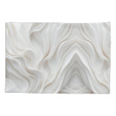 大理石ウェーブ抽象芸術ホワイトミニマリスト枕ケース 枕カバー (裏面-左)