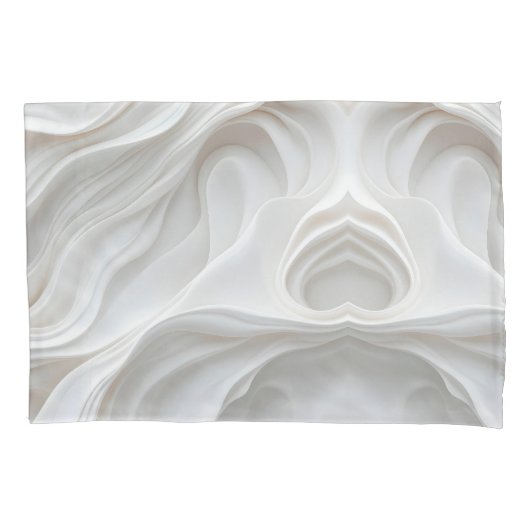 大理石ウェーブ抽象芸術ホワイトミニマリスト枕ケース 枕カバー (正面左)