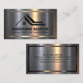 大理石エステ実在ートロゴ |金属ブラシ 名刺 (正面/裏面)