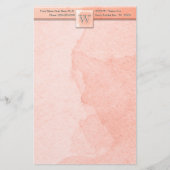 大理石エッチングモノグラム(ピンク) 便箋 (正面)