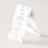 大理石エフェクト花びら結婚式のレセプションメニュー (正面)
