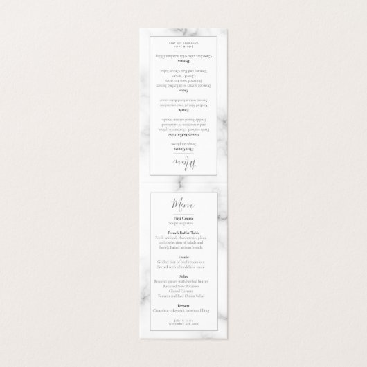 大理石エフェクト花びら結婚式のレセプションメニュー (外部フラット)