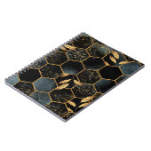 大理石エレガントおよび金ゴールド:抽象芸術六角テクスチャ ノートブック (左側)