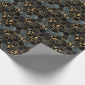 大理石エレガントおよび金ゴールド:抽象芸術六角テクスチャ ラッピングペーパー (角)