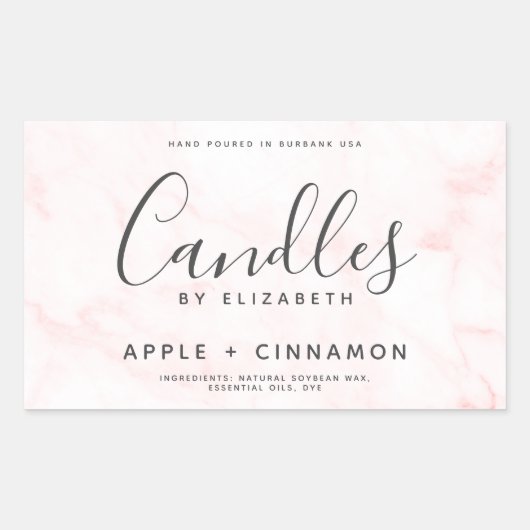 大理石エレガントしょうゆろうそく 長方形シール (正面)