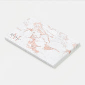 大理石エレガントとバラ金箔モノグラム ポストイット (アングル)