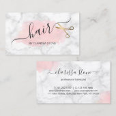 大理石エレガントと金ゴールドばさみ 名刺 (正面/裏面)