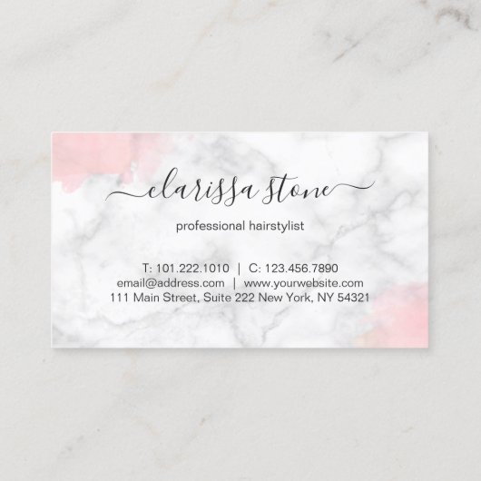 大理石エレガントと金ゴールドばさみ 名刺 (裏面)