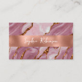 大理石エレガントと銅のフェイク名刺を作成 割引カード (正面)