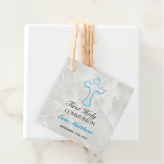 大理石エレガントと青い十字第1聖餐式 フェイバータグ (インサイチュ)