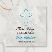 大理石エレガントと青い十字第1聖餐式 フェイバータグ (正面)