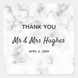 大理石エレガントなウェディング感謝していユー スクエアシール