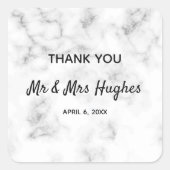 大理石エレガントなウェディング感謝していユー スクエアシール (正面)
