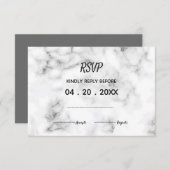 大理石エレガントな結婚式デザインRSVP 出欠カード (正面/裏面)