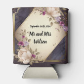 大理石エレガントに白と紫の花 缶クーラー (裏面)