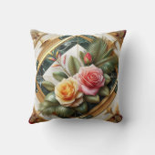 大理石エレガントに装飾の離れ付いたバラ クッション (裏面)