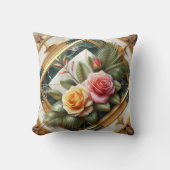 大理石エレガントに装飾の離れ付いたバラ クッション (正面)