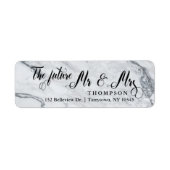 大理石エレガントの台本の未来のミスターとミセス ラベル (正面)