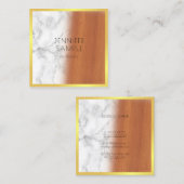 大理石エレガントウッドブラック金ゴールドプロフェッショナルプレーン スクエア名刺 (正面/裏面)