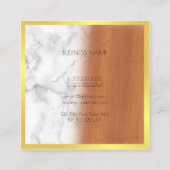 大理石エレガントウッドブラック金ゴールドプロフェッショナルプレーン スクエア名刺 (裏面)
