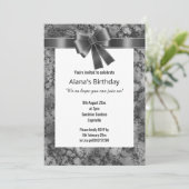 大理石エレガントグリッターブラックボーホワイト 招待状 (スタンド正面)