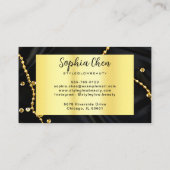 大理石エレガントサロンカードと金ゴールドグリッター 名刺 (裏面)