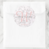 大理石エレガントスタイル結婚 – 新郎新婦 ラウンドシール (バッグ)