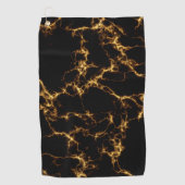 大理石エレガントスタイル3 -黒の金ゴールド ゴルフタオル (正面)
