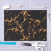 大理石エレガントスタイル3 – 黒金ゴールド 薄葉紙 (クラフト)