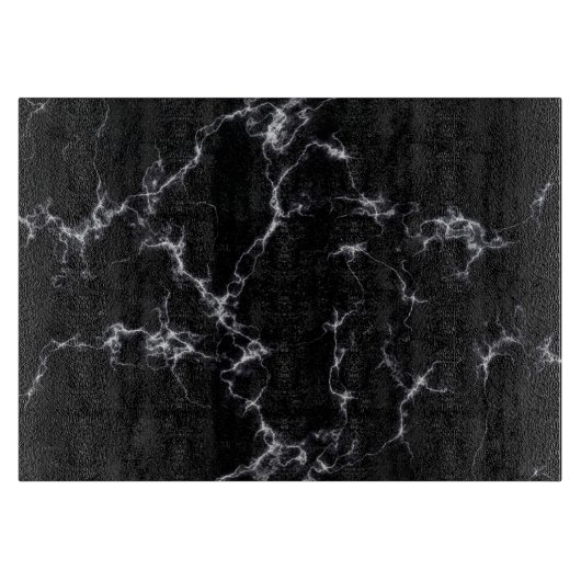 大理石エレガントスタイル4 – 白黒 カッティングボード (正面)