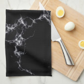 大理石エレガントスタイル4 – 白黒 キッチンタオル (四つ折り)