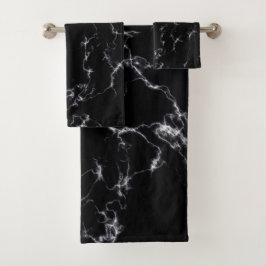 大理石エレガントスタイル4 – 白黒 バスタオルセット